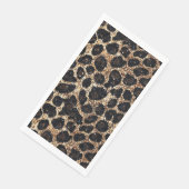 Serviette En Papier Luxury Glitter Gold Brown Black Leopard Pattern (Coin)