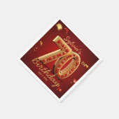 Serviette En Papier Luxury Gold Red Ruby Jewel Diamond 70th Birthday (Coin)