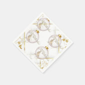 Serviette En Papier Luxury Gold & White Christmas Bauble (Coin)