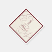 Serviette En Papier Luxury Old Money Retro Calligraphy Wedding (Coin)