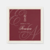 Serviette En Papier Luxury Old Money Retro Calligraphy Wedding (Devant)