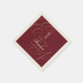 Serviette En Papier Luxury Old Money Retro Calligraphy Wedding (Coin)