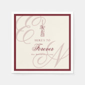 Serviette En Papier Luxury Old Money Retro Monogram Wedding (Devant)