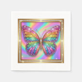 Serviette En Papier Luxury Rainbow Glitter Butterfly Party Paper (Devant)