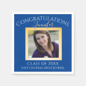 Serviette En Papier Lycée bleu et or personnalisé (Devant)