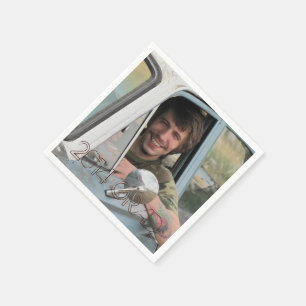 Serviette En Papier Lycée Photo Graduation Party Grunge Brown