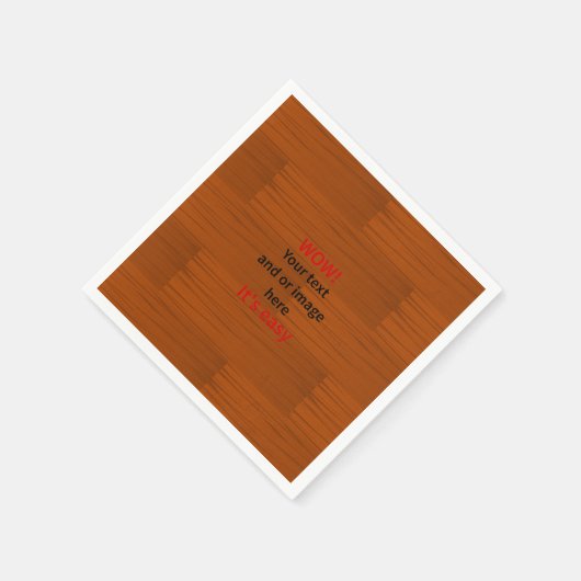 Serviette En Papier Lyer Wood Base Ajouter votre propre texte (Coin)