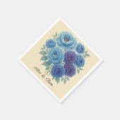 Serviette En Papier Lyons Blue Peony et Fig Purple Rose Mariage (Coin)