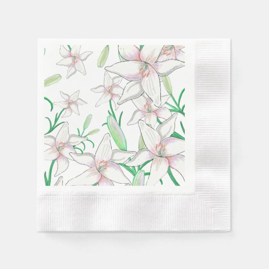 Serviette En Papier Lys blancs (Devant)