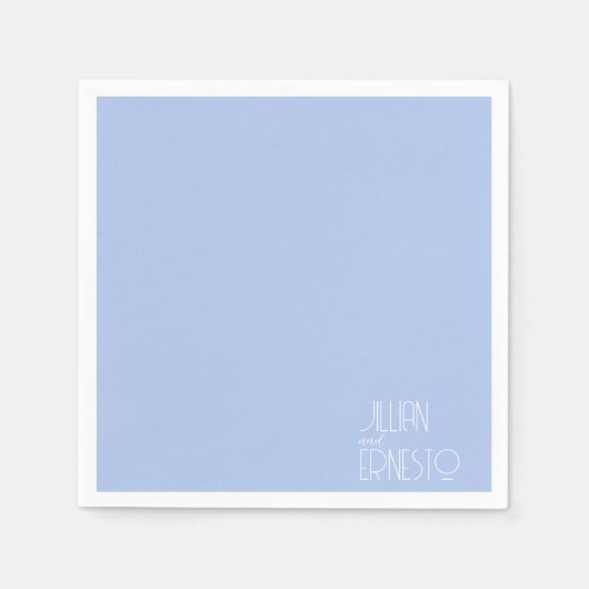 Serviette En Papier Lys bleu clair solide de la vallée Personnalisé (Devant)