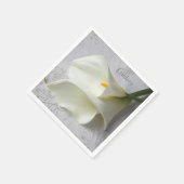 Serviette En Papier Lys calla blanc sur lin (Coin)
