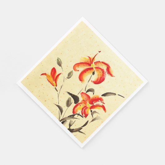 Serviette En Papier Lys de tigre - rouge (Coin)