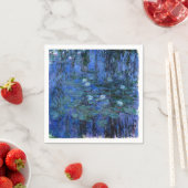 Serviette En Papier Lys d'eau bleu Claude Monet (En situation)