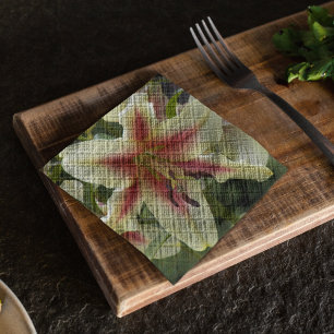 Serviette En Papier Lys d'Orienpet jaune avec Starburst rouge Floral