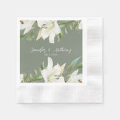 Serviette En Papier Lys floraux blancs (Devant)