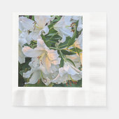 Serviette En Papier Lys orientaux blancs Floral (Devant)