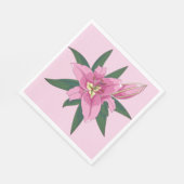 Serviette En Papier Lys rose doux (Coin)