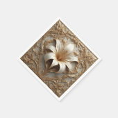 Serviette En Papier Lys sophistiqué doré (Coin)