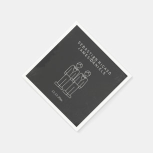 Serviette En Papier M. et M. Doodle Mariage gay Personnalisé