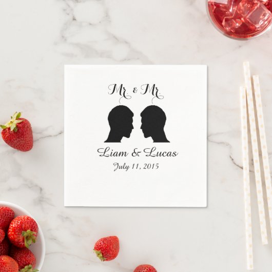 Serviette En Papier M. et M. Mariage Napkins (En situation)