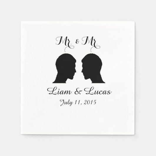 Serviette En Papier M. et M. Mariage Napkins (Devant)