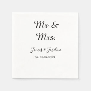Serviette En Papier M. et Mme ajoutent le nom est. Date année couple m