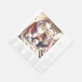 Serviette En Papier M. et Mme Claus Baking Cookies Custom Christmas (Coin)