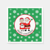 Serviette En Papier M. et Mme Claus, Père Noël Joyeux Noël (Devant)
