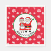 Serviette En Papier M. et Mme Claus, Père Noël Joyeux Noël (Devant)
