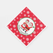 Serviette En Papier M. et Mme Claus, Père Noël Joyeux Noël (Coin)