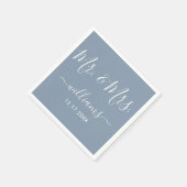 Serviette En Papier M. et Mme Dusty Mariage bleu moderne (Coin)