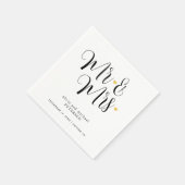 Serviette En Papier M. et Mme écriture simple mariage élégant (Coin)