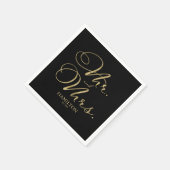 Serviette En Papier M. et Mme Elegant Mariage de script Gold Foil (Coin)