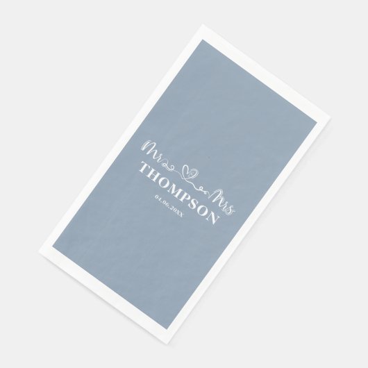 Serviette En Papier M. et Mme Elegant Simple | Dusty Blue (Coin)