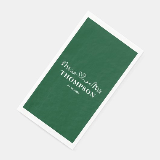 Serviette En Papier M. et Mme Elegant Simple | Emerald Green (Coin)