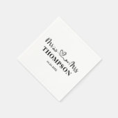 Serviette En Papier M. et Mme Elegant Simple | Noir et blanc (Coin)