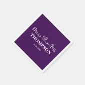 Serviette En Papier M. et Mme Elegant Simple | Violet (Coin)
