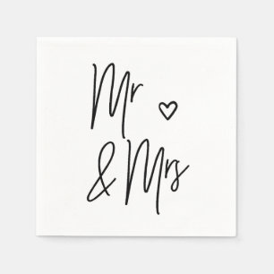 Serviette En Papier M. et Mme Mariage Cocktail Napkins Décor Mariage