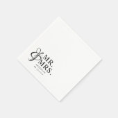 Serviette En Papier M. Et Mme. | Mariage élégant moderne (Coin)