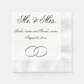 Serviette En Papier M. et Mme mariage napkin - personnalisable (Devant)