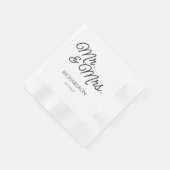 Serviette En Papier M. et Mme Mariage Napkins Personnalisé (Coin)