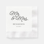 Serviette En Papier M. et Mme Mariage Napkins Personnalisé (Devant)