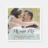 Serviette En Papier M. et Mme Mariage personnalisé Papier photo Napkin (Devant)