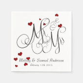 Serviette En Papier M. et Mme. | Ruby Heart Confetti Napkins (Devant)