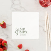 Serviette En Papier M. Et Mme. | Sage Green Moderne Mariage élégant (En situation)