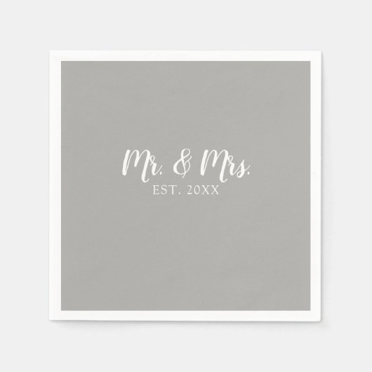 Serviette En Papier M. et Mme Script Mariage établi (Devant)