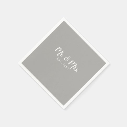 Serviette En Papier M. et Mme Script Mariage établi (Coin)