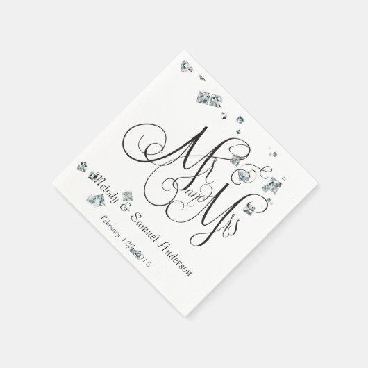 Serviette En Papier M. et Mme. | Serviettes Confetti en diamant (Coin)