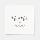 Serviette En Papier M. et Mme simple mariage de script élégant (Devant)