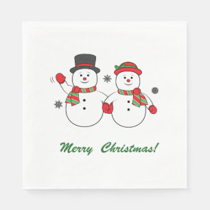 Serviette En Papier M. et Mme Snowman Joyeux Noël